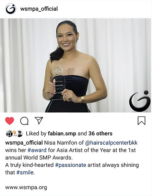 🥇 “Asia Artist of the Year” (Winner),World Scalp Micropigmentation Awards,Orlando, Florida, USA