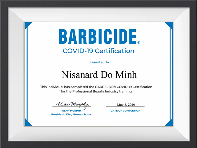 “COVID-19 Certification for the Professional Beauty Industry Training”,🇺🇸 Barbicide,