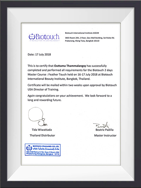 “Master Feather Touch Microblading” Course,🇺🇸 🇹🇭 Biotouch International Beauty Institute,