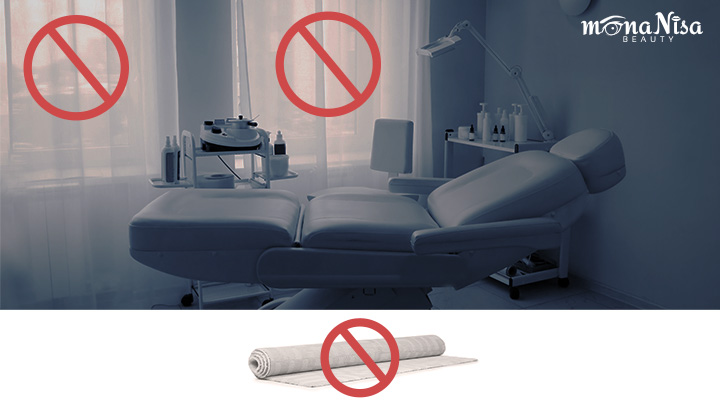 Avoid curtains, rugs and carpets in treatment rooms | MonaNisa Beauty | Bangkok, Thailand