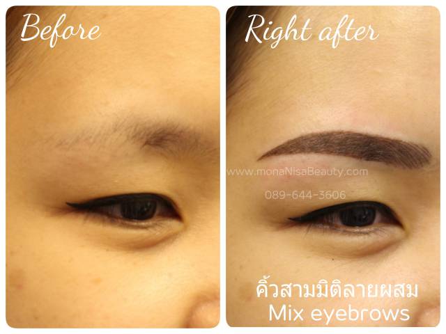 คิ้วสามมิติแบบผสม