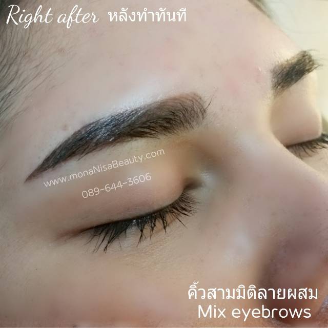 คิ้วสามมิติแบบผสม