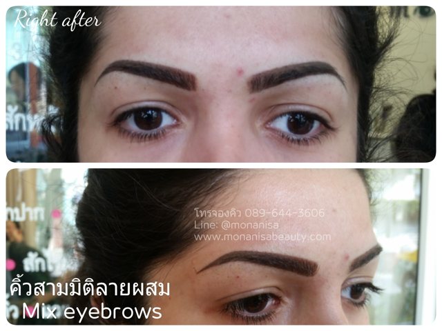 คิ้วสามมิติแบบผสม