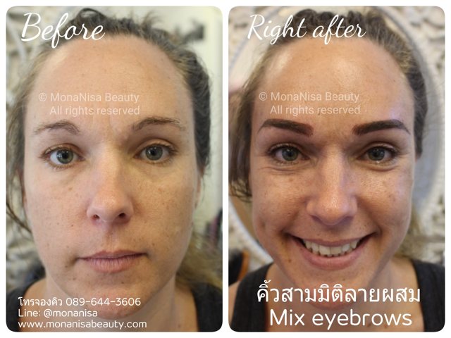 คิ้วสามมิติแบบผสม