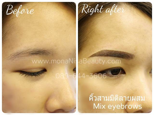 คิ้วสามมิติแบบผสม