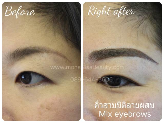 คิ้วสามมิติแบบผสม