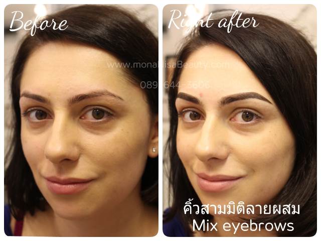 คิ้วสามมิติแบบผสม