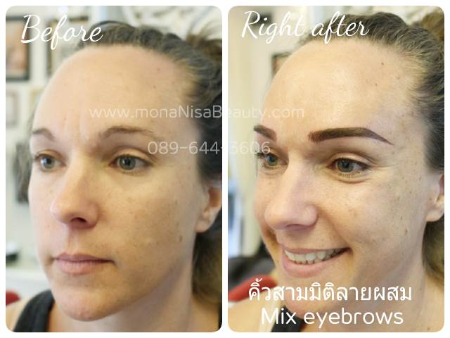 คิ้วสามมิติแบบผสม