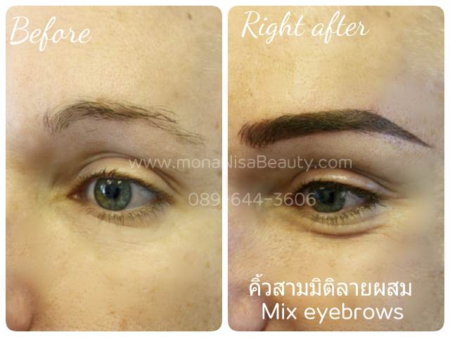 คิ้วสามมิติแบบผสม