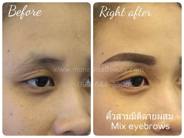 คิ้วสามมิติแบบผสม