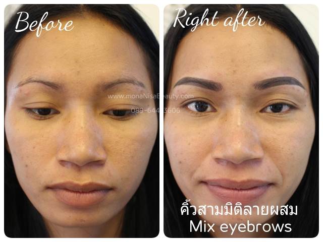 คิ้วสามมิติแบบผสม