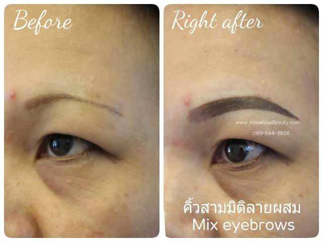 คิ้วสามมิติแบบผสม