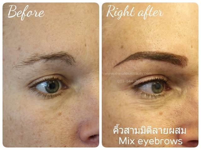 คิ้วสามมิติแบบผสม