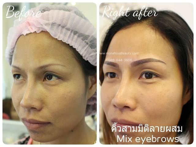 คิ้วสามมิติแบบผสม