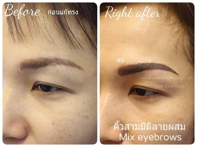 คิ้วสามมิติแบบผสม