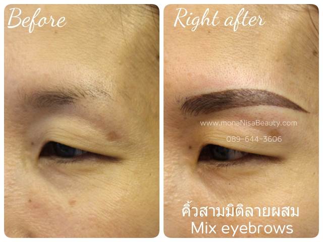 คิ้วสามมิติแบบผสม