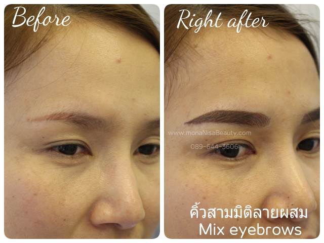 คิ้วสามมิติแบบผสม