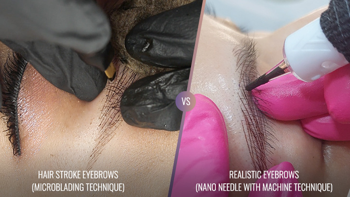 Difference between microblading and nano needle with machine techniques | MonaNisa Beauty | Bangkok, Thailand